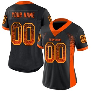Camiseta de Fútbol Personalizada Negra, Naranja y Blanca, Estilo Drift, Uniforme de Fútbol Transpirable de Malla, Pantalones Cortos Elásticos en Cuatro Direcciones de Secado Rápido para Equipo - Product Image 2