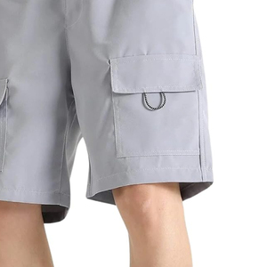 Shorts cargo décontractés pour hommes, poches utilitaires, coupe décontractée, taille mi-haute, toile unie respirante, haute qualité - Product Image 5