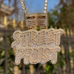 Pendentif Hip Hop personnalisé avec nom, style rappeur, serti de diamants VVS1 cultivés en laboratoire, coupe baguette, pour homme - Product Image 4