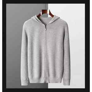 Suéter cárdigan de cachemir de alta calidad personalizado para hombre, con capucha, tejido para otoño. - Product Image 5