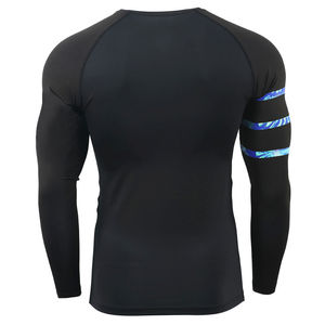 Wholesale Breathable Short Sleeve <b>Compression</b> Fitness Gym MMA Rash Guard <b>Shirts</b> <b>Custom</b> Silk Screen Printed Spandex/Polyester - Product Image 3