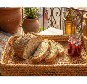 Bandeja de ratán tejida blanca de diseño hermoso para decoración de mesa en fiestas navideñas, bodas y otras celebraciones, a bajo precio. - Product Image 6