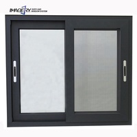 Fenêtre en Aluminium Incassable Coulissante Standard, Fenêtre Coulissante Réglable en Aluminium avec Double Vitrage Trempé