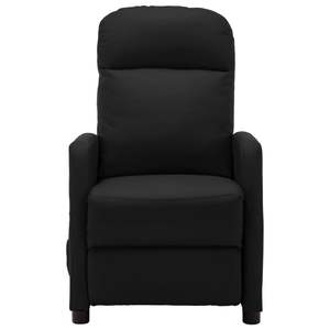 Fauteuil inclinable de massage en similicuir noir avec structure en contreplaqué et en fer - Product Image 3