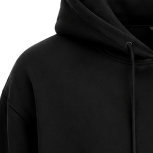 Sudadera con Capucha Negra con Logotipo JJ Bordado, Sudadera de Forro Polar de Manga Larga con Bolsillo Delantero y Capucha Ajustable para Uso Casual - Product Image 3
