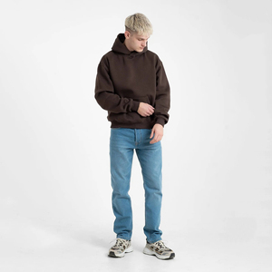 Autumn Winter Unisex Designer Oversized Hoodie 100% Cotton French Fabric Embroidered Logo Streetwear Hip Hop Style Plain Men - Product Image 4
