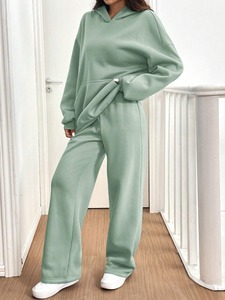 women <b>tracksuit</b> fitted cotton polyester zipper jacket jogger pants breathable stretch gym fitness wear sportswear set - Product Image 6