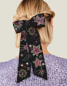 Moño para el Cabello con Adornos de Cristal, Hecho a Mano, Accesorio de Moda para Mujeres, para Fiestas - Product Image 4