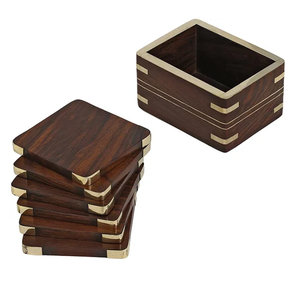 Premium Quality Wood Coaster Reusable Table Accessories Natural Solid Wood Round Coaster Customized Logo - Product Image 3