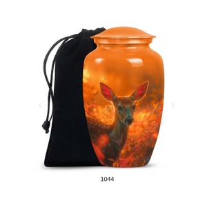 Elegante urna de cremación de ciervo rosa, urna de ciervo rosa para cenizas, urna conmemorativa de vida silvestre para cenizas de adultos, urna funeraria decorativa hecha a mano. - Product Image 2