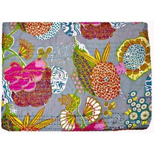Ensemble de couette douce couverture de lit couvre-lit 100% coton courtepointes Kantha - Product Image 4