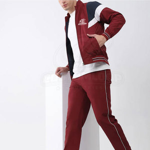 Custom Printing Brand Logo Eco-Friendly Casual Solid Men Tracksuit Breathable Lightweight 100% Cotton <b>Track</b> <b>Jacket</b> Sweatpants - Product Image 4