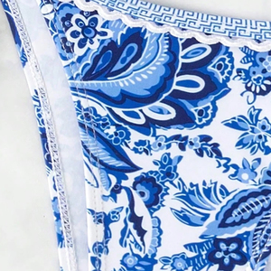 Floral Print Women Two Piece Swimsuit Halter <b>Triangle</b> Swimwear Summer Beachwear Bathing Suit 2 Piece Spandex Polyester <b>Bikini</b> - Product Image 6