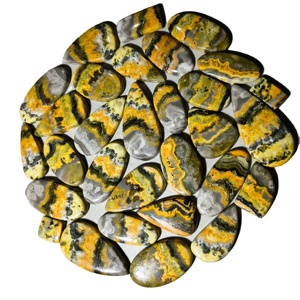 พลอยแจสเปอร์บัมเบิลบีธรรมชาติรูปทรงคาโบชองคละแบบ น้ำหนักกิโลกรัม รับรองคุณภาพ ขายส่งปี 2025 ขนาด 20-45 มม. สำหรับทำเครื่องประดับเพื่อการบำบัด - Product Image 3