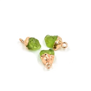 Handmade Raw Peridot Pendant Tiny 8-10mm Natural Gemstone Birthstone Jewelry Peridot Raw Jewellery - Product Image 3