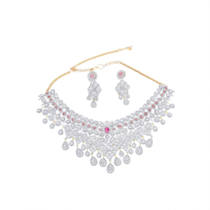 Bridal Wedding Choker Necklace with Zircon and 18K Gold Plated - Product Image 2