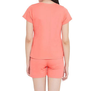 Nouveautés Ensemble d'été en coton pour femme : T-shirt court et short cycliste 2 pièces - Product Image 4