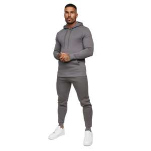 Conjunto Deportivo de Felpa Técnica para Hombre, Diseño OEM, 69% Algodón, 31% Poliéster, Negro, Sudadera con Cremallera Completa, Pantalones Deportivos, Tallas Grandes - Product Image 1