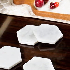 Handmade <b>Marble</b> <b>Coasters</b> Set of 4/6 with Anti-Slip Base for Coffee Table - Product Image 4
