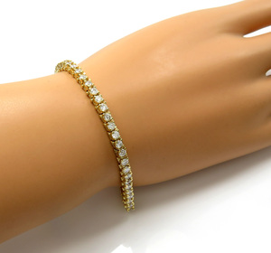 Aniva 14K <b>Solid</b> <b>Gold</b> Round Moissanite Diamond Tennis Bracelet 2.5 To 6MM 6 To 8 Inch Women Bridal Fine Jewelry Gift - Product Image 3