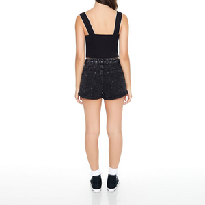 Shorts cargo en toile lavée pour femme WARPRO INDUSTRY, taille basse, fermeture à cordon, formel, imperméable, motif léopard, poches, ODM - Product Image 5
