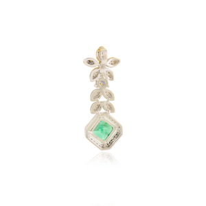 14K <b>Solid</b> White <b>Gold</b> Designer Cross <b>Pendant</b> with Diamond and Pearl - Product Image 5