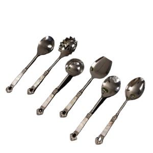 Ensemble de couverts écologiques de designer, vaisselle finition argentée pour les fêtes, les événements à domicile, l'utilisation dans les hôtels et les stations balnéaires, fabriqué à la main en Inde - Product Image 1