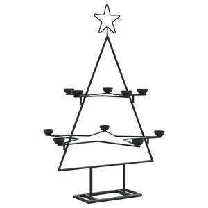 Sapin de Noël pliable en métal de 30 pouces, décorations de Noël en acier noir thermolaqué - Product Image 2