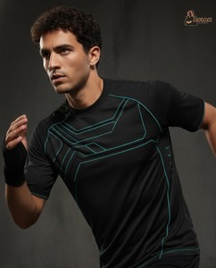 Camiseta de Fútbol para Hombre, de Alto Rendimiento, Poliéster/Algodón, Transpirable, de Secado Rápido, Cuello Alto, Color Sólido, para Entrenamiento y Partidos de Otoño - Product Image 2