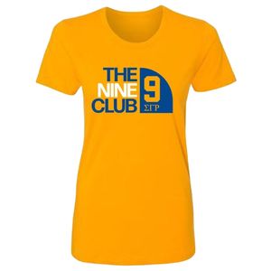 Camiseta Personalizada de la Serie Sigma Gamma Rho para Mujer, Camiseta de Algodón Bordada con el Escudo de la Hermandad Griega, Manga Corta, Estilo Casual - Product Image 1
