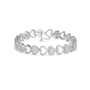 Customized Shape Moissanite Diamond Tennis Bracelet Bezel Setting 18K White Gold Diamond Bracelet <b>for</b> Both <b>Men</b> and Women - Product Image 3