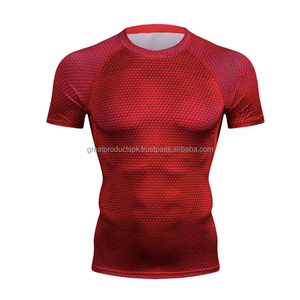 T-shirts de plongée personnalisés à Sublimation, pièces, Logo imprimé manches courtes, coupe ajustée, pour le Surf, la natation, protection anti-odeur - Product Image 1
