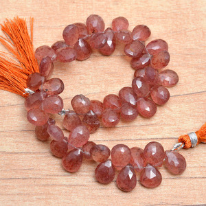 Cuentas facetadas de cuarzo AAA+ de 7x10mm-8x12mm, cuentas sueltas de cuarzo fresa natural, piedras semipreciosas para joyería. - Product Image 3