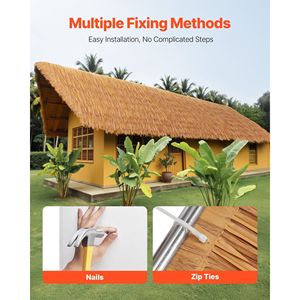 1.6x16.4 ft stile messicano Tiki Hut erba gonna tetto in paglia artificiale resistente elemento decorativo a base vegetale - Product Image 5