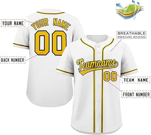 Maillot de baseball personnalisé à boutons, avec logo d'équipe brodé en twill, respirant et à séchage rapide - Product Image 2