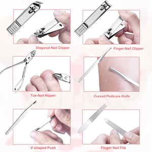 OEM Custom Professional Stainless Steel Manicure and Pedicure Set 19 Piece High Quality Stainless Steel <b>Nail</b> Care Grooming Set - Product Image 5