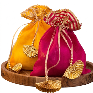 Traditional Indian Frill potlis for bridesmaid In Multiple Colour for Wedding Festive <b>Gifting</b> Indian party favors <b>Eid</b> favors - Product Image 1
