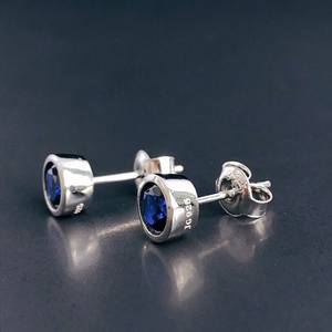 Pendientes de Plata de Ley con Zafiro Azul, Piedra de Nacimiento de Septiembre, Joyería de Piedras Preciosas, Regalo para Mujer - Product Image 3