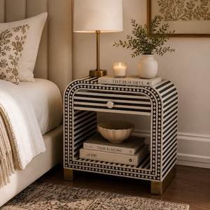 Classic Design Barroco <b>Queen</b> Size <b>Bed</b> Side Table Personalized Color Teak Wood Hand Carved Adjustable <b>Storage</b> Bedroom Furniture - Product Image 1
