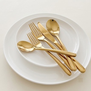 Ensemble de couverts de luxe en or mat, en acier inoxydable, écologiques, pour hôtel, restaurant, mariage, cuillère, fourchette, couteau - Product Image 6