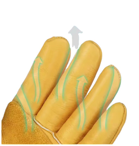 Gants de sécurité en cuir, texture intégrale, antidérapants, avec poignets renforcés, gants de travail polyvalents - Product Image 6