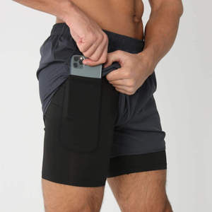 Shorts de sport 2-en-1 Street Pro Industries pour hommes, taille mi-haute, élastique, anti-plis, séchage rapide, compression 5 pouces, avec poche avant - Product Image 3