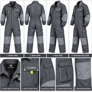 Construction Uniform Custom <b>Mens</b> Industrial Workwear Coveralls Cotton Utility <b>Jumpsuit</b> Long Sleeve Factory Worker Mechanic - Product Image 6