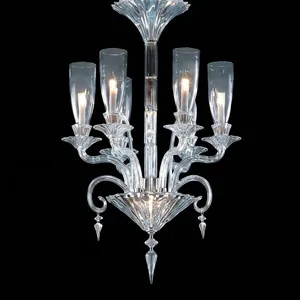 Lustre en cristal importé, 42 lumières, trois niveaux, abat-jour en verre transparent de luxe, lampe de plafond pour salon, hôtel, villa - Product Image 2