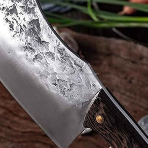 Damascus Steel Cleaver <b>Knife</b> 6-7.9in Blade Rosewood Handle Ambidextrous Design Eco-Friendly <b>Kitchen</b> Cutting Tool - Product Image 3