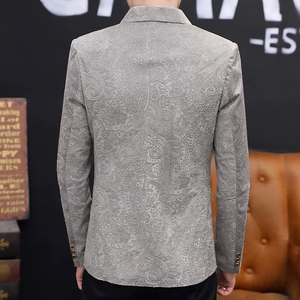 Blazers de hombre de talla grande con botonadura sencilla, corte ajustado, estilo casual y de negocios, de tela de estambre 100% al por mayor - Product Image 4