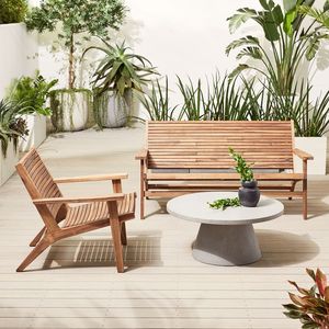 Modern Outdoor Teak <b>Wood</b> Patio <b>Bench</b> Wooden Garden <b>Bench</b> Outdoor Lounge Furniture Patio Seating - Product Image 1