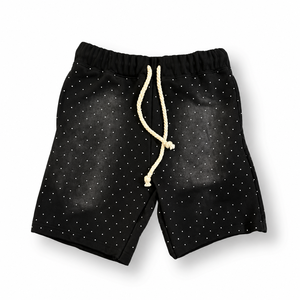 Custom <b>Women</b> Summer Acid Wash French Terry Cotton <b>Jogger</b> Sweat Shorts Distressed Embroidery Rhinestone <b>Baggy</b> Straight - Product Image 4