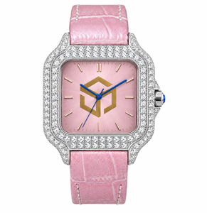 Reloj de Lujo Cuadrado de Cuarzo Analógico con Bisel de Diamantes de Acero Inoxidable, Esfera con Números Romanos y Correa de Cocodrilo - Product Image 6