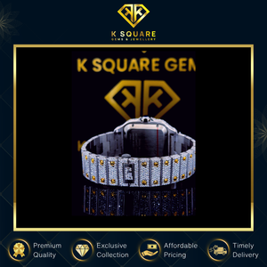 Reloj de Cuarzo con Diamantes, Cuadrado, de Lujo, VVS, Analógico Automático, Resistente al Agua, con Correa de Silicona y Acero Inoxidable, Precio Bajo, Suministro Directo de Fábrica - Product Image 5